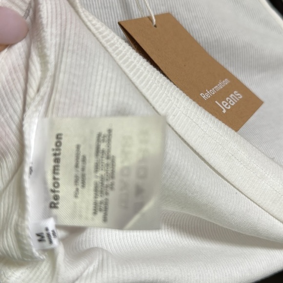 Reformation Maria Ribbed Tank Ivory Stretch Soft Medium NWT - Picture 10 of 13